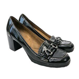 Vintage 90s Naturalizer Black Buckle Loafer Pumps